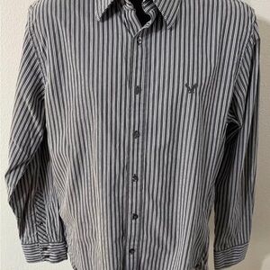 American Eagle premium vintage fit men’s large long sleeve button down stripe
